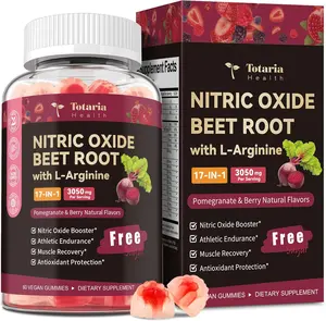 Beet Root Nitric Oxide Booster Gummies with L-Arginine, L-Citrulline, Grape Seed, Pomegranate for Man & Woman Pre Workout - Heart, Energy, Muscle & Circulation Support Vegan, NON-GMO, Sugar Free