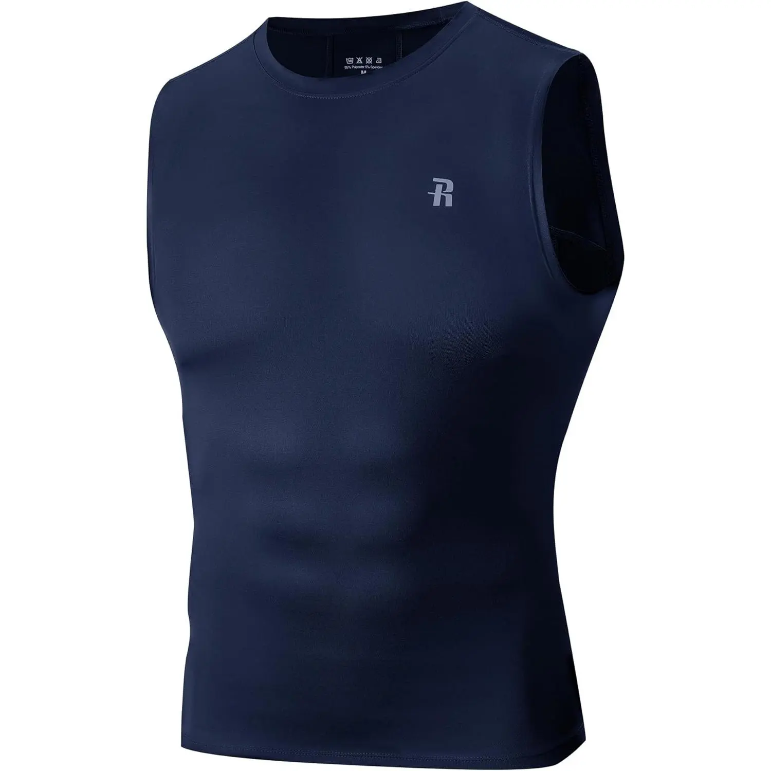 Men's Sleeveless Second Skin Compression Tank Top, All Seasons Quick-Dry Snug Cut Athletic Base Layer Undershirt for Basketball, Gym Workouts