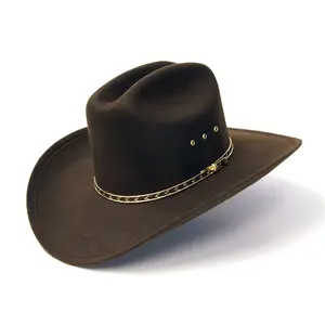 Brown Felt Finish Western Cattleman Hat