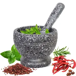 Pestle & Mortar Set Grinder Bowl Guacamole Herb Grinder Spice Grinder for Pill Herb Spice Pepper Guacamole Herb Spice Grinder Bowl Food Mill Blender Bowl Kitchen Cooking Tools Supplies (Marble Texture)
