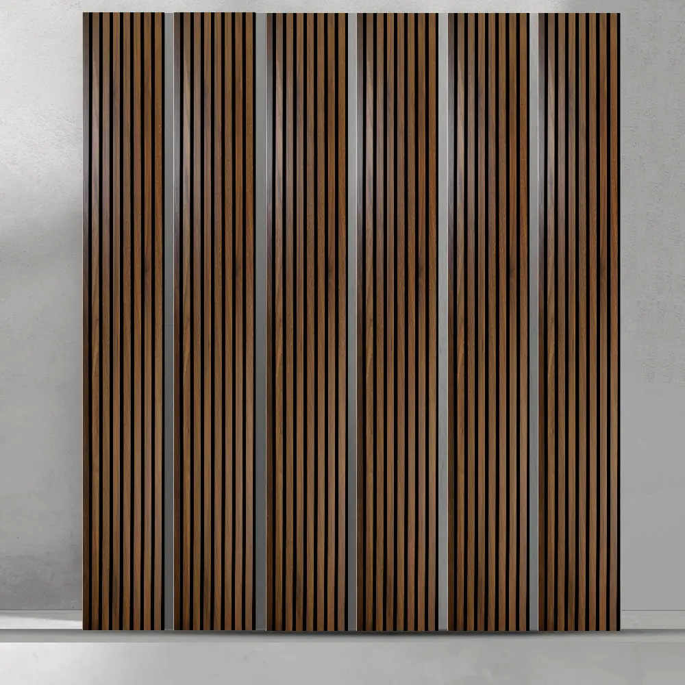 Dark Chestnut EchoLight Acoustic Wall Panels Modern Wood Slat Soundproof Panels for Interior Walls & Ceilings | Noise Reduction Decorative Acoustic Panels for Home, Office & Studio