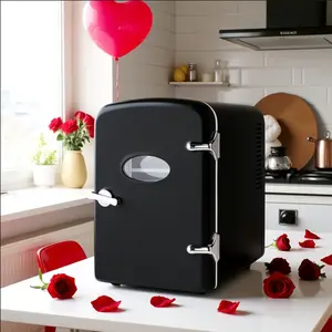 iPower 4L Christmas Aesthetic Mini Fridge with Stickers, Portable & Car Fridge Cooler Warmer, Freon-Free Energy-Efficient Quiet, for Skincare Cosmetics, 100V Home & 12V Car Power, Unique Gift, Portable Fridge