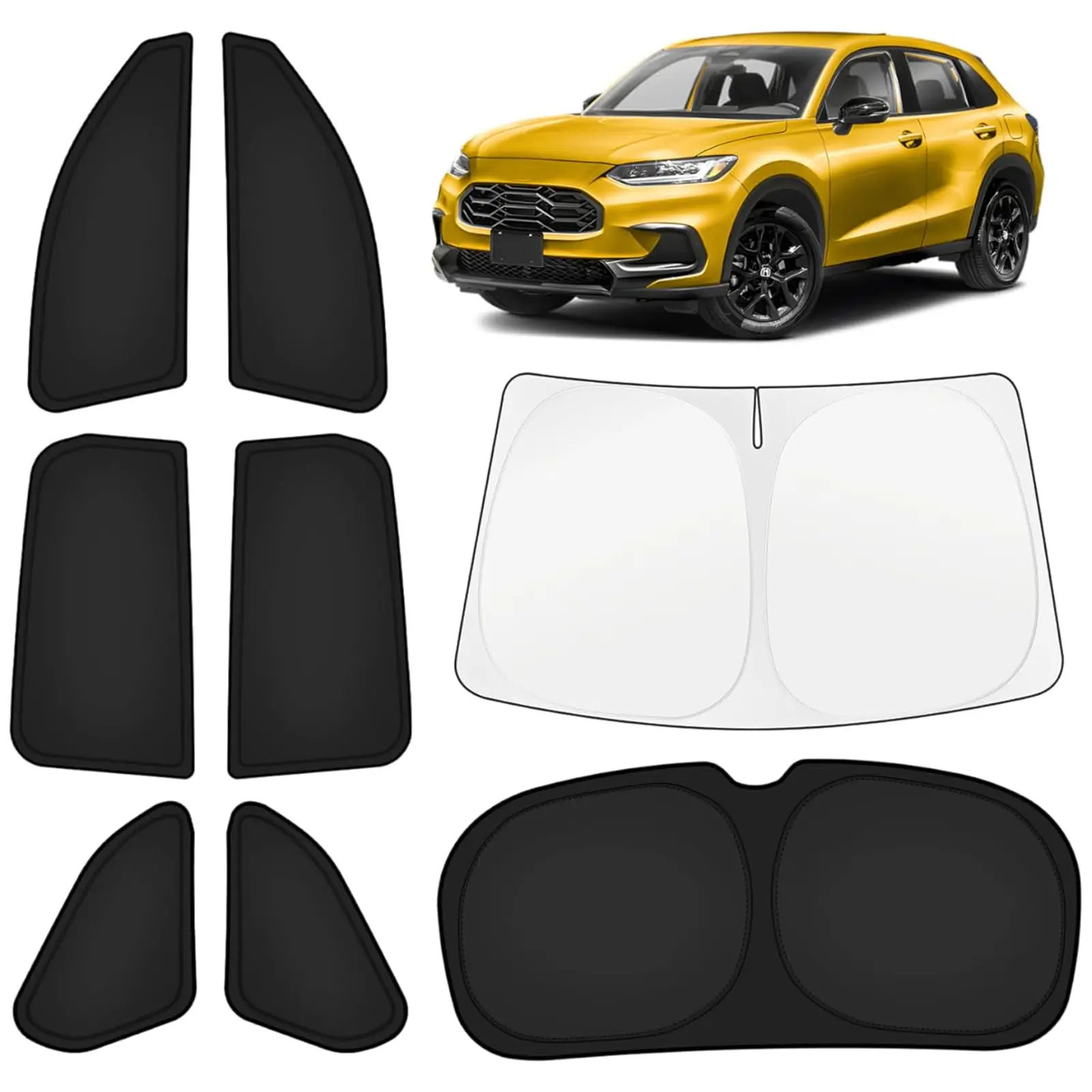 Car Window Shades for Honda HR-V 2023-2026 Windshield Sun Shade Side Window Cover UV Block Privacy Protection HRV Accessories for Camping Blackout Rear Back Full Set 8PCS