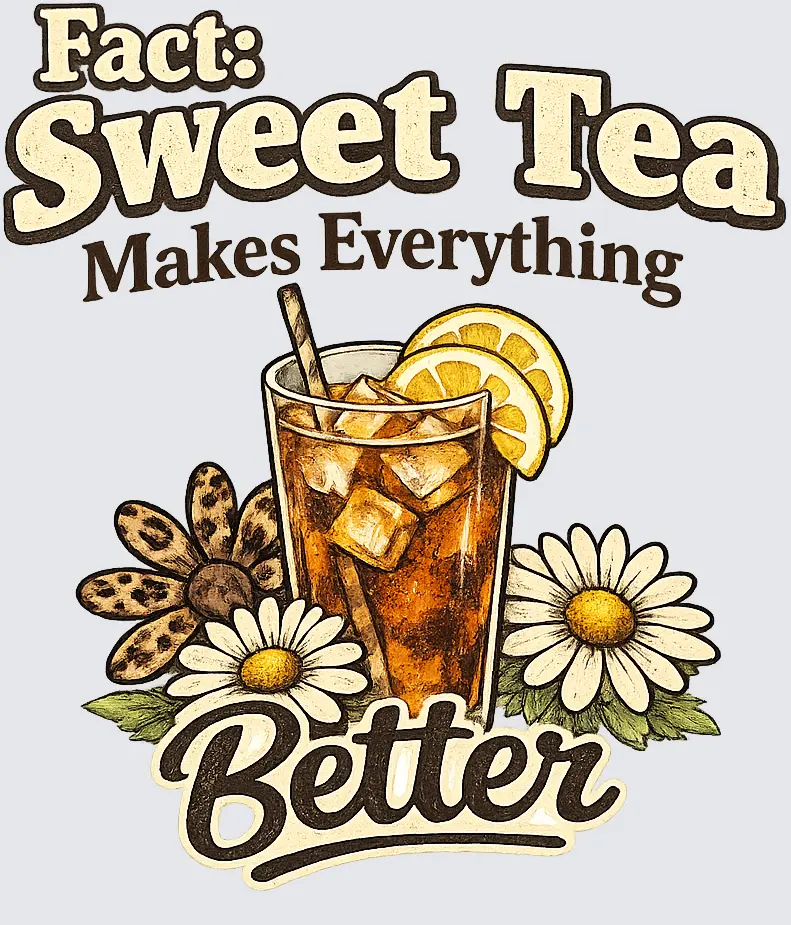sweet tea makes everrything better leopard