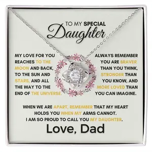Gift for Daughter from Dad Moon and Back - Daughter Necklace, Love Knot Necklace, Best Necklace for Daughter, Father to Daughter, Gifts to Daughter, Gifts from Dad, Necklace Daughter, jewelr NVHxoasp