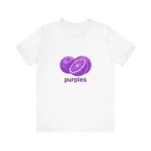 Women's citrus fruit with a purple twist Graphic T-Shirt - Short Sleeve Crew Neck Regular Fit Casual Wear | Soft & Breathable Fabric, Durable Print, Everyday Comfort, Machine Washable, minimalist and playful casual wear, graphic tee design