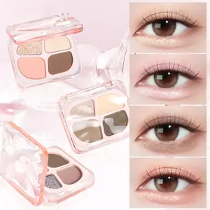 Highlighter  - 4-Color  & Shimmer Shades for Under  Makeup Long Lasting  Non-Smudged Shimmer & Glitter Finishes Soft Glam  Pearlescent Matte  Stick Set Waterproof Smoky Eyeshadow  eyes  ethereal moonlight palette