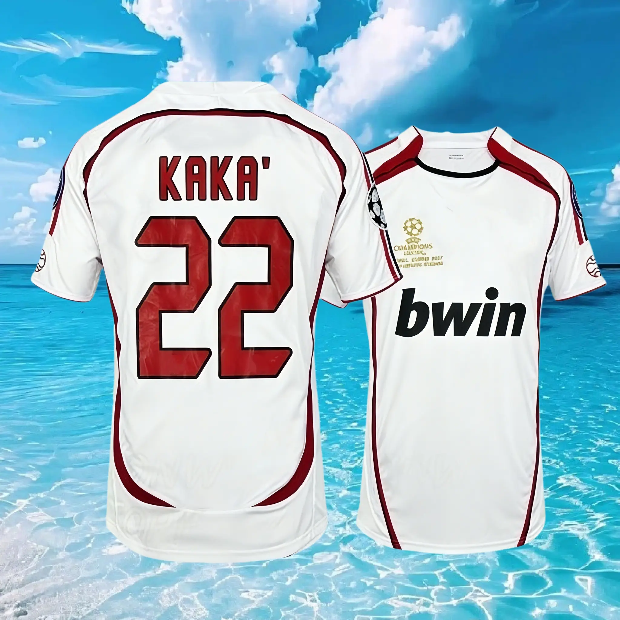 2006 2007 Away Retro White No.22 Kaka ShortSleeved Soccer Jersey
