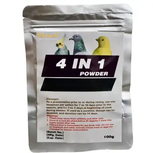 4 in 1 Powder for Pigeons, Canary, Finches, Parakeet, Cockatiels, Parrots, Cage Small Birds, & Aviary Birds
