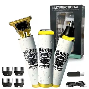Largner Three-In-One Beard Trimmer for Men, Waterproof Electric Razor for Nose, Body, Face & Mustache, Cordless Hair Clippers Gift Set, Rechargeable Hair Trimmer