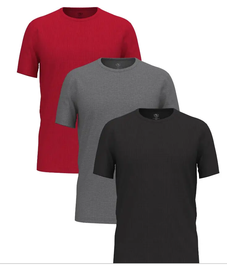 Men's 3-Pack Fitness Apparel Polymesh Crewneck Short-Sleeve Tops, Gym Activewear Training Tees with Cool Breathable Tech, Sweat-Wicking Fabric, Activewear Gym