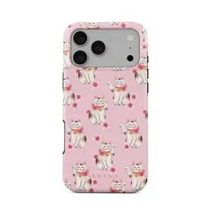 BURGA Maneki Neko Case for iPhone 17 16 15 14 13 12 11 Pro Max & Plus | Aesthetic Phone Case | Teddy Phone Cace | Summer Trendy 2025 | Teenage Girl Gift Smartphone