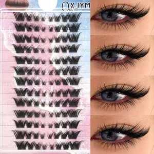 DIY Cross-Curl Eyelash Clusters, Dramatic Volume Eyelash, Volume Lash Clusters, Mixed Lengths 6-14mm, Soft Stems, Reusable, Easy Application, Perfect for Daily Wear, Dates, Parties