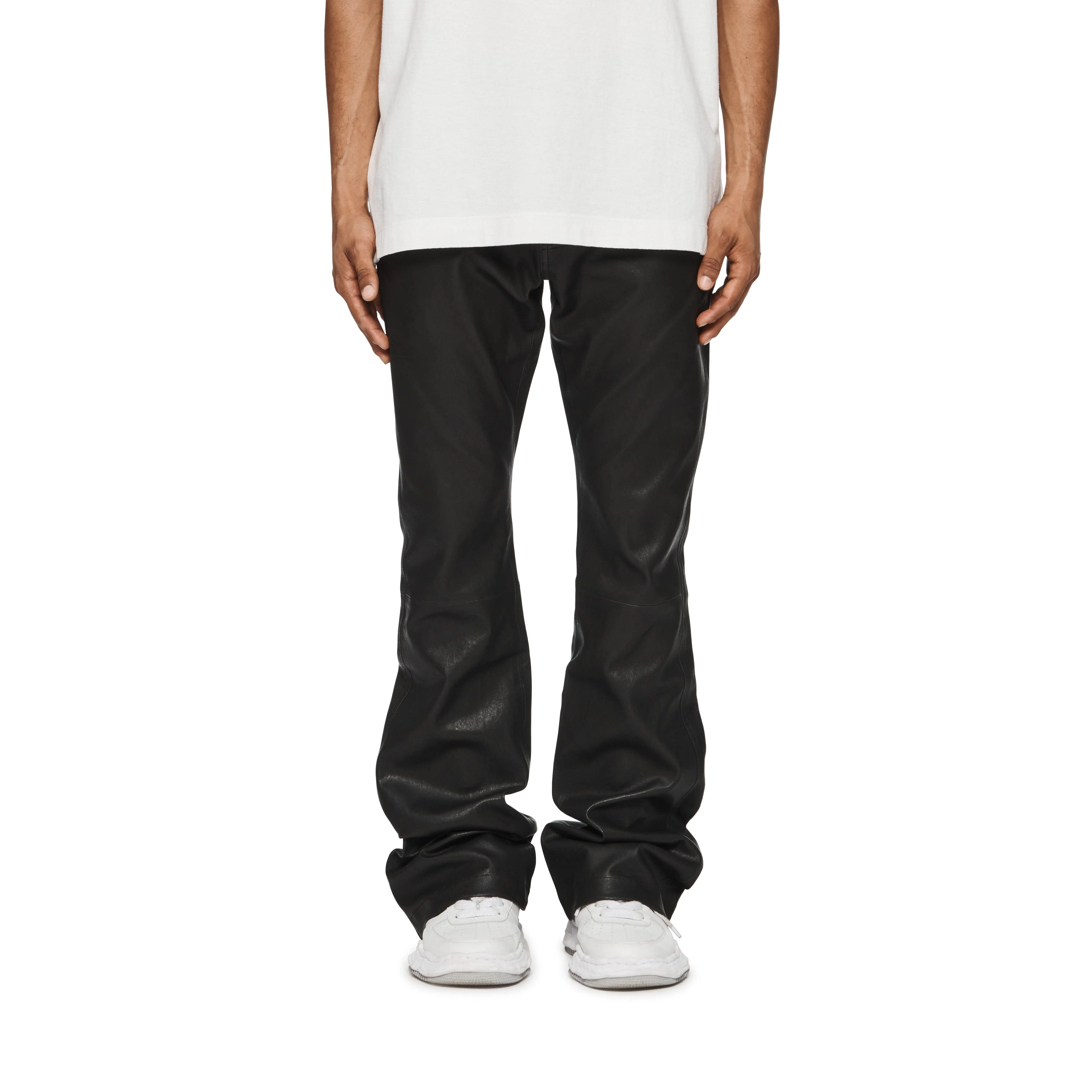 P531 Leather Slim Flare Pants