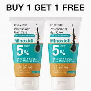 [BUY 1 GET 1 FREE]KÖRMESIC 5% Minoxidil Hair Growth Scalp Massage Cream with Keratin & Ginger for Men Women Prevents Loss Repairs Follicles Promotes Fast Regrowth Strengthens Roots Buy 1 Get 1 Free