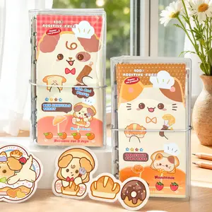 Cute Dog Notebook Binder with Elastic Rope, Portable Diary Holder, Photo Storage, High Aesthetic Sticker Album, Hand Account Book