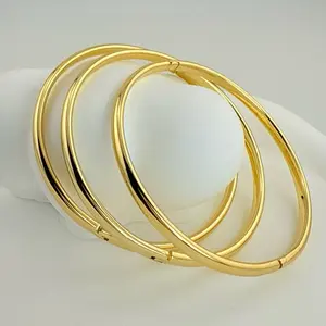 4mm Set of 3 Bangle 7.5 Inches Gold-Tone Jewelry Accessory