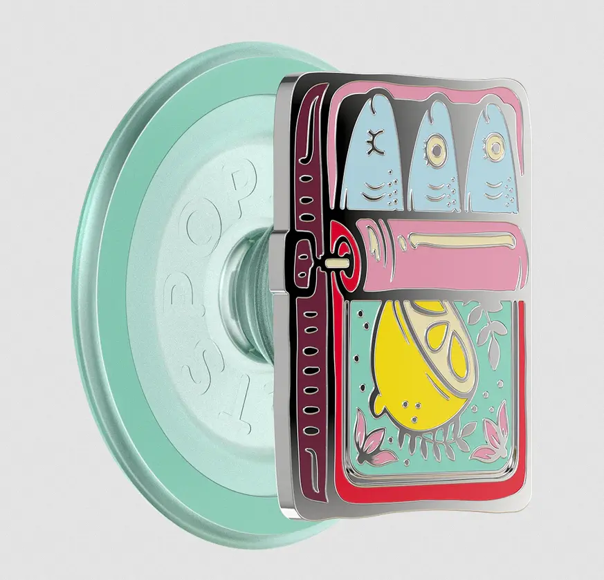 Popsockets Enamel Sardines MagSafe PopGrip - Cellphone Mobile Phone Stand, Mount for Phones & Electronics, Magsafe Grip