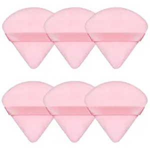 6pcs Cotton Powder Puff Face,Triangle Cosmetics super soft for Both dry and wet Makeup Setting/Concealer/Loose and Body Powder/Foundation/Blush Makeup Sponge Set, Beauty Makeup Tools (Pink) outdoorfun