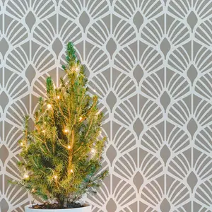 QUEENS CROWN- Floral Pattern Stencil- Allover Stencils- Wall Stencil