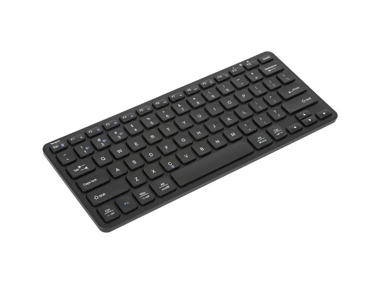Targus Compact Multi-Device Bluetooth Antimicrobial Keyboard - Wireless Connectivity - Bluetooth - Tablet, Smartphone, Notebook - PC, Mac - AAA Battery Size Supported - Black - AKB862US