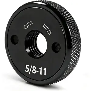 Quick Release Nut for Angle Grinder 4.5" and 5" No Wrench Required, 5/8-11 Self Locking Flange Nuts Metal Lock Grinder Knurled Arbor Nut
