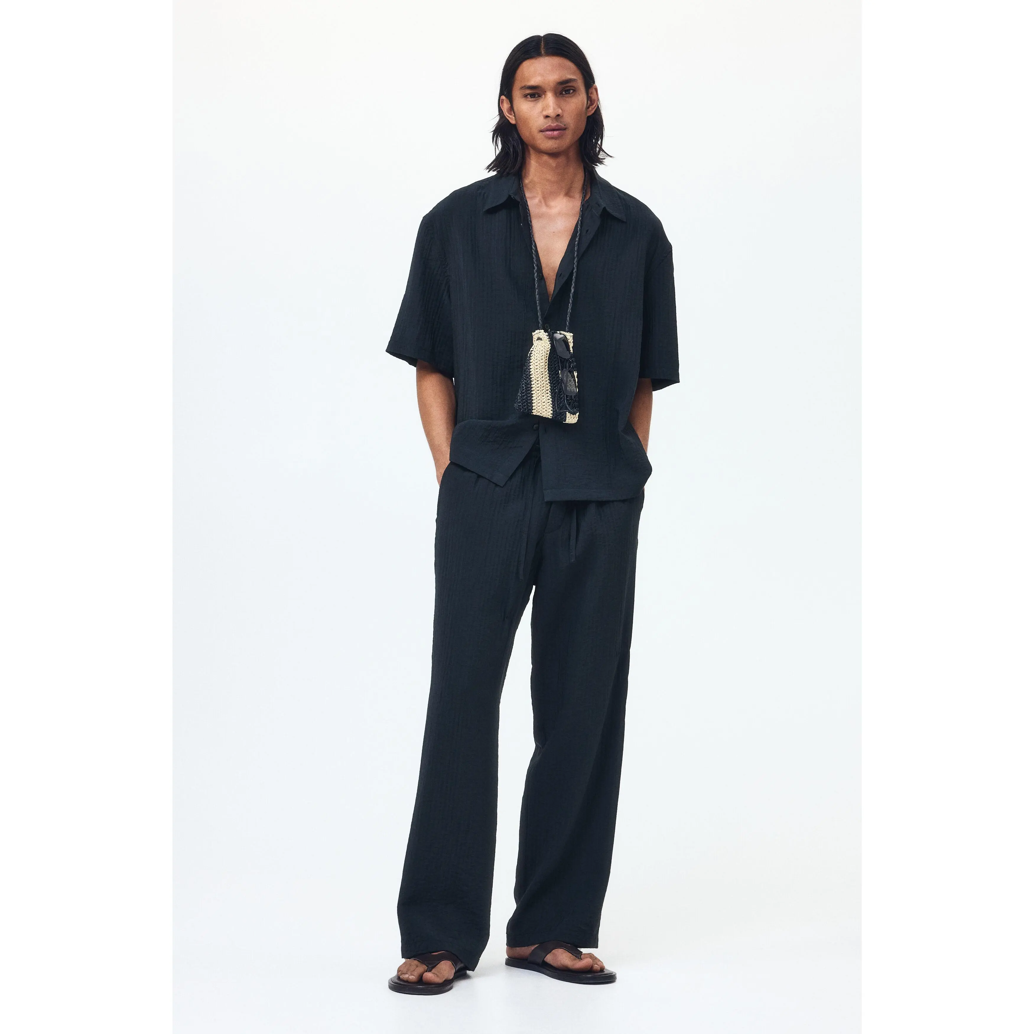 H&M Relaxed Fit textured trousers