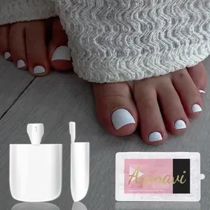 Press On Toenails French Tip – 150Pcs Sharp Square Soft Gel Toe Nail Press Ons, Matte Baby Pink Fake Toenails, 15 Sizes Toe Nail Tips for DIY Pedicure Press-On Reusable