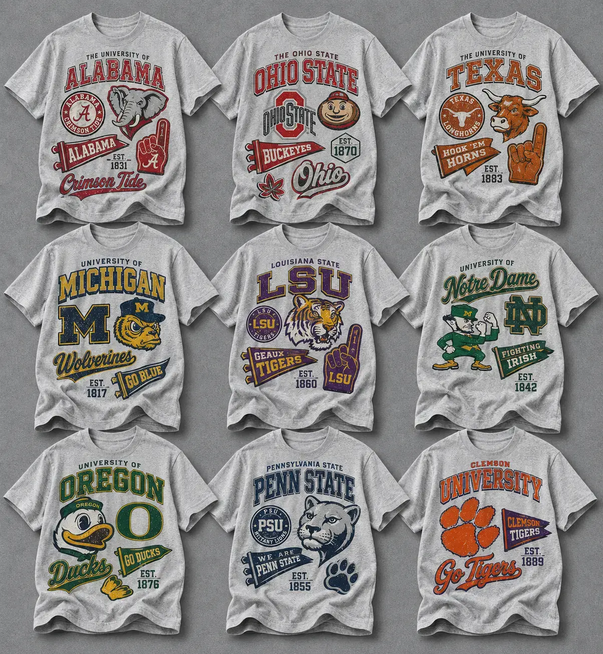 Vintage Football Fan Apparel Retro Mascot Stadium Graphic T-Shirt Distressed College Spirit Tee Game Day Shirt Classic Sports Gift for Men Women Unisex Everyday Athletic Clothing
