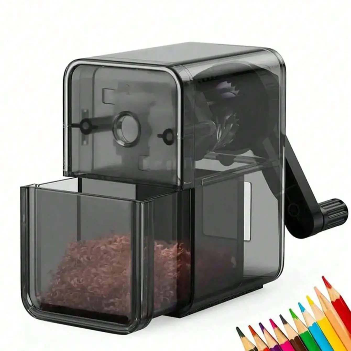 Manual Pencil Sharpener, 1 Piece Hand Crank Pencil Sharpener, Portable Pencil Sharpener for Students, School Supplies, Classroom Supplies, Desk Supplies, Writing Stationery