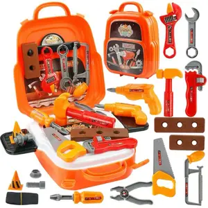 Kids 22PCS Tool Set -Construction Toy with Toolbox &Electronic Drill, Pretend Play forToddlers Aged 3-7, Birthday Giftfor Boys and Girls 4-6 Years Old Christmas gifts, Halloween gifts