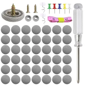 80 Set Car Roof Headliner Repair Kit, 402 Pcs Rivets Repair Button，Auto Roof Snap Rivets Retainer for Interior Ceiling Cloth Fixing Repair Buckle with Installation Tool (Grey Grid)