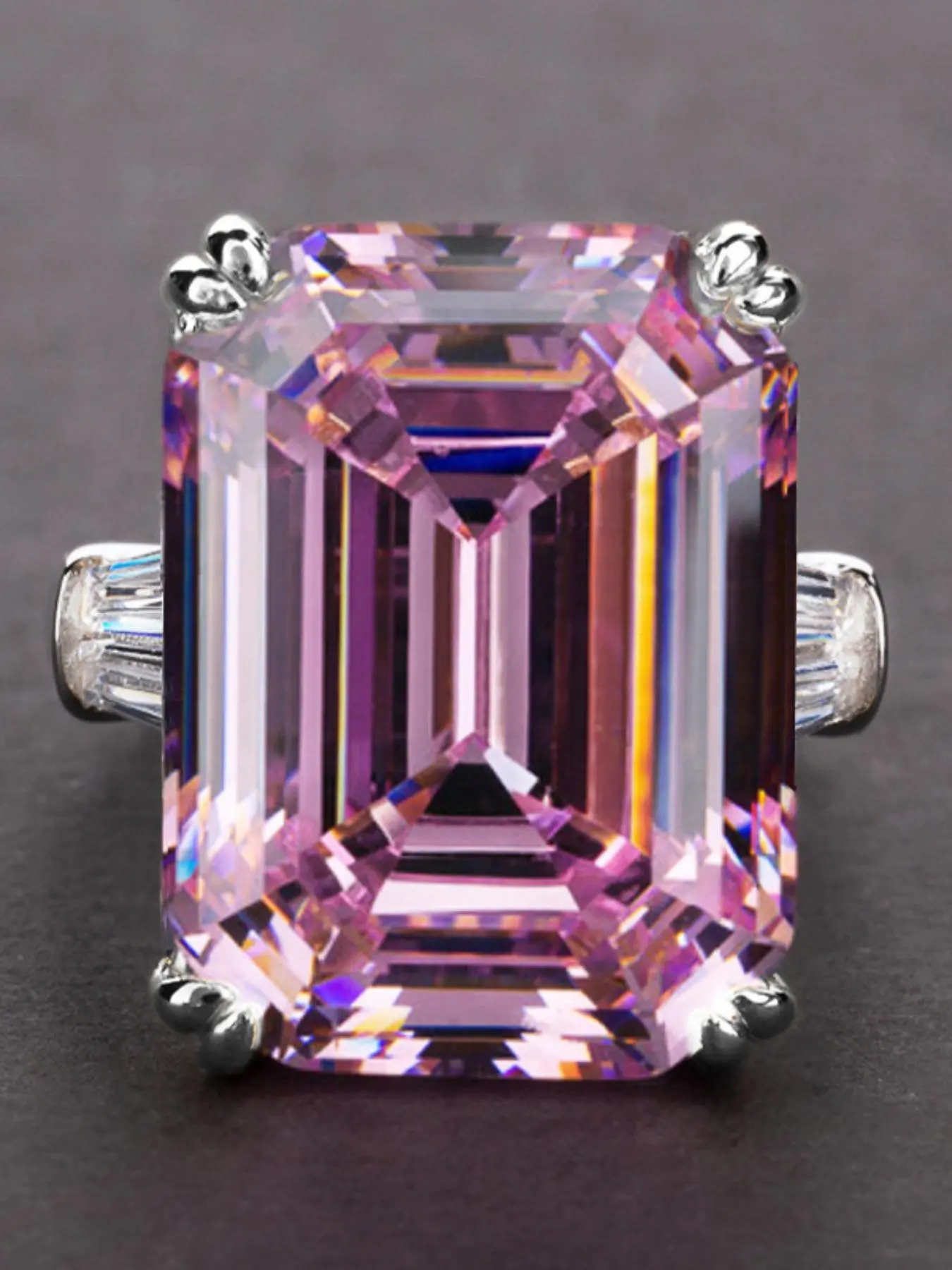 Fashionable Rhinestone Decorated Rectangular Zircon Ring, Exquisite Trendy All-match Engagement Wedding Promise Ring, Fashion Jewelry for Party, Daily Clothing Decor, Solitaire Engagement Ring