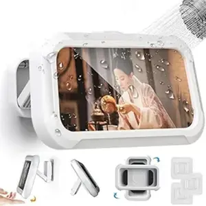 Bestseller Waterproof Bathroom Phone Holder, Lazy Wall-Mounted No-Drill Bracket with Rotation and Extension for Watching Shows. Features 360° adjustable rotation, highly responsive touchscreen compatibility, suitable for shower, wall, mirror, and kitchen.