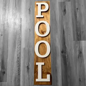 Pool or Lake Wooden Plaque Customizable Wooden Housewarming Sturdy