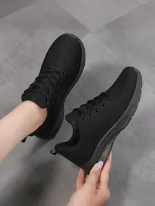 Women's Mesh Breathable Lightweight Running Shoes, Casual Comfortable Sports Shoes, Female All-match Round Toe Shoes for Daily Wear, Knitted Running Shoes