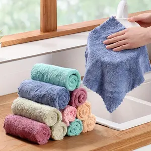 10 Counts Bamboo Microfiber Cleaning Cloths, Luxury Soft Baby Washcloth Cleaning Towel, Microfiber Towel, Kitchen Dish Towel, Soft Absorbent Towel, Multi-Purpose Skin-friendly Towels for Bathroom, Hotel, Spa, Kitchen, Mixed Color