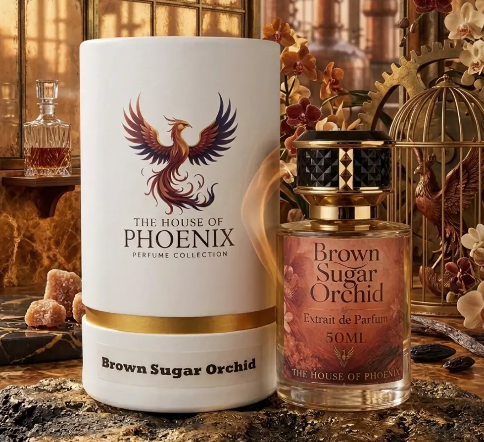 The House of Phoenix Unisex Brown Sugar Orchid Extrait De Parfum - 50ML Scented Bottle Perfume for Adults, Sweet Elegant Warm Woody Amber Musky Fragrance with Vanilla Notes, Versatile Layering Option