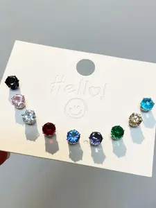 Hypoallergenic Fake Diamond Magnetic Earrings Earring Studs Ear Clips for Men Women CZ Magnet Clip On Earrings Stainless Steel Non Pierced Earring Jewelry