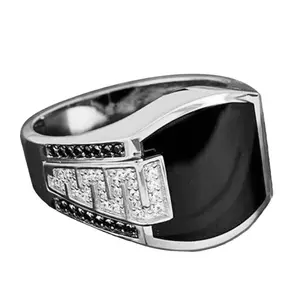 Men's business ring enamel micro-inlaid zircon ring trend men's fashion jewelry