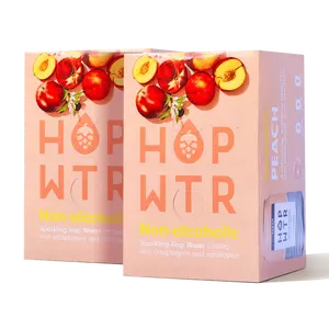 HOPWTR Peach Flavor | Infused with Ashwagandha and L-theanine | Sparking Water, Beverage | 12oz