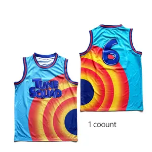 Men's Space Jam Tune Squad #6 Movie Basketball Jersey Embroidery