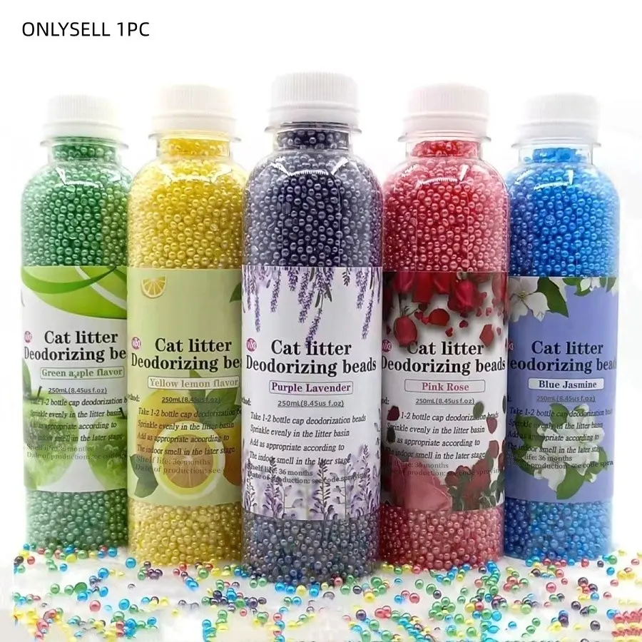 Cat Litter Deodorizing Beads, Odor Destroyer, Odor Eliminator, Litter Box Odor Eliminator, Kitty Litter Deodorizer, 1 Count Dust-free and Non-stick Feet Odorless Beads for Pet Litter, Pet Supplies for Dogs & Cats