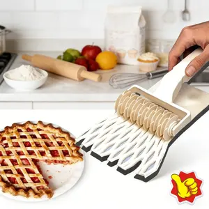 1pc Multi-Function Manual Dough Roller and Cutter | Suitable for Pie Crusts, Apple Pies, Noodles, and Pastry Lattices | Essential for RVs and Home Kitchens