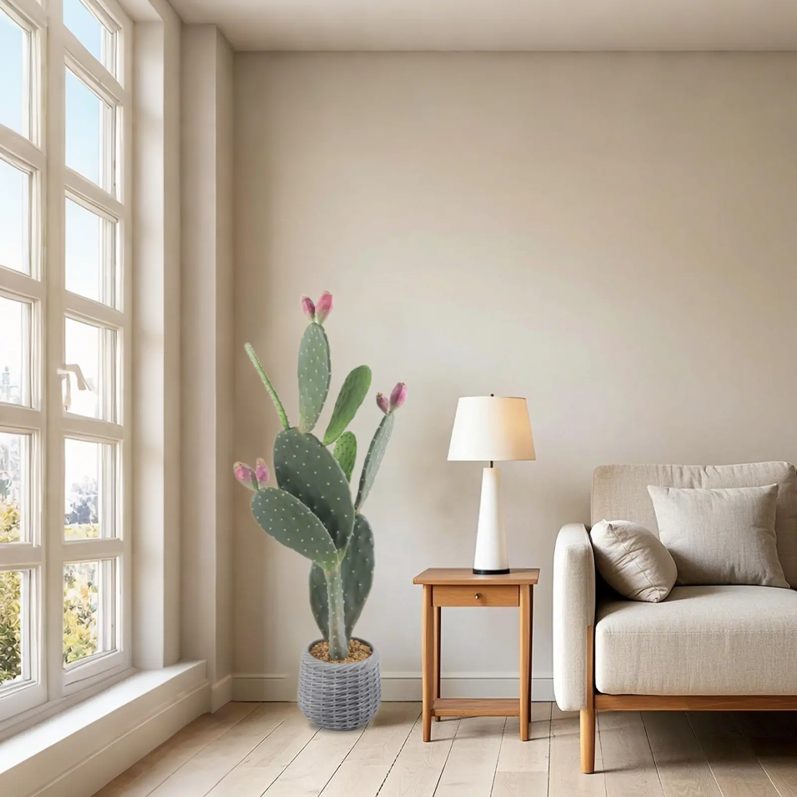 【Christmas Gift】1PC 42-Inch Large Size Artificial Cactus with Pot, EVA Prickly-Textured Decorative Plant with Photorealism & Hyperrealism, 1-Piece Artificial Plants for Indoor Home Office Decor