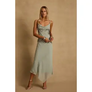Amelie Blue Embellished Midi Dress