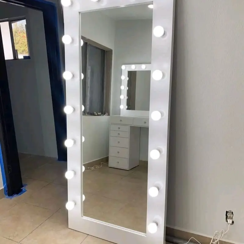 Stand Mirror, 360-Degree Rotatable, Adjustable Height Floor Mirror for Bedroom Living Room
