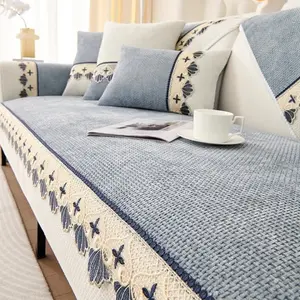 1 Piece Classic Colorblock Sofa Cover - Warm and Soft, Machine Washable, Pet Furniture Protector, Dust-Proof & Stain-Resistant, Suitable for All Seasons. Ideal for Holiday Decoration and Daily Use, Fits 2-Seater/3-Seater/4-Seater Living Room Sofas.