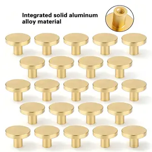 20-Pack Cabinet Handles, Modern Round Drawer Pulls, Modern Aesthetic, Aluminum Alloy, Zinc Alloy Hardware, Easy Installation, Durable, Versatile Use, Kitchen, Dresser, Wardrobe
