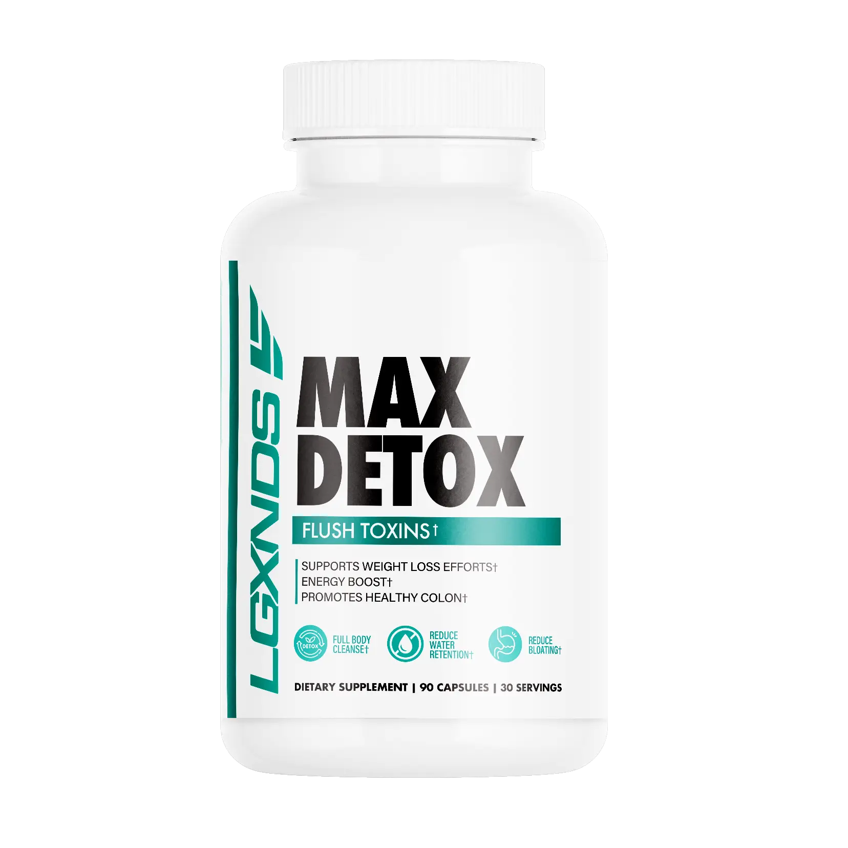 LGXNDS Max Detox Body Cleanse | CactOLean Dragon Fruit Extract and Detox Matrix Blend | Digestive Wellness and Internal Cleanse Support | Vegan Non-GMO Gluten Free Capsules